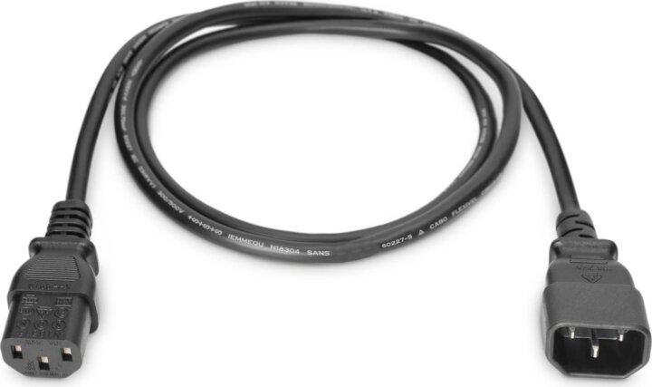 Digitus AK-440201-012-S IEC tápkábel hosszabbító C14- C13 1.2m - Fekete