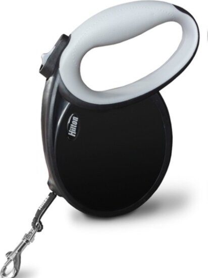 Hilton Smart XL Csévélő szalagos kutya póráz 700cm - Fekete / Szürke