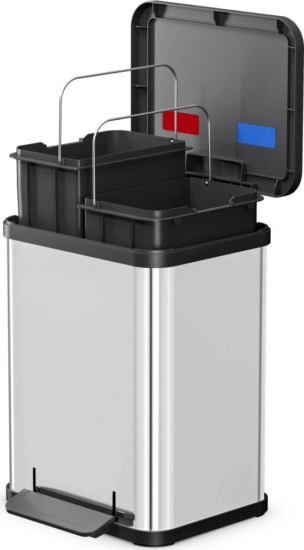 Hailo Öko duo Plus M 2x9 literes szelektív rozsdamentes acél hulladékgyűjtő - Inox