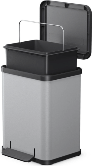 Hailo Öko uno Plus M 17 literes szelektív Műanyag + acél hulladékgyűjtő - Matt Világosszürke