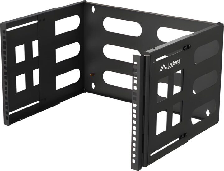 Lanberg 19" Összecsukható Fali Rack Konzol 6U 497x400/240 - Fekete Lanberg 19" Összecsukható Fali Rack Konzol 6U 497x400/240 - Fekete