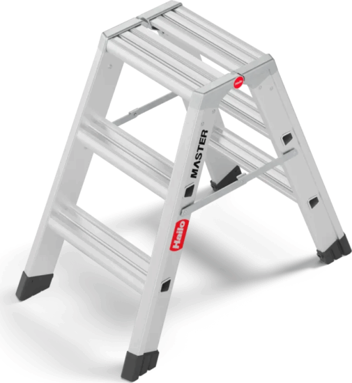 Hailo Master D80 2 x 3 lépcsőfokos összecsukható fellépő - Inox