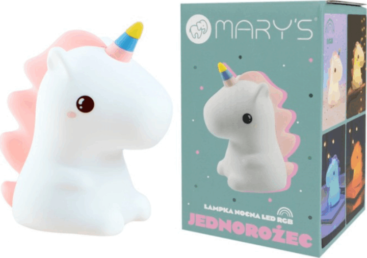 Marys MW20782 Unikornis Éjszakai LED RGB fény gyerekeknek - Fehér