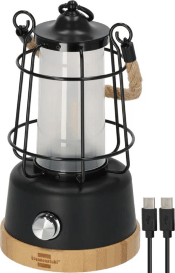 Brennenstuhl CAL 1 AC Hordozható Akkus Kemping LED lámpa 350 lumen - Fekete/Fa