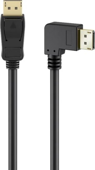 Goobay 77054 DisplayPort apa 90° - DisplayPort apa 8K 144Hz 3m - Fekete