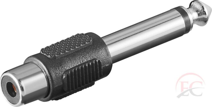 Goobay 11118 Jack 6,35 mm apa - RCA anya Adapter - Fekete/Ezüst