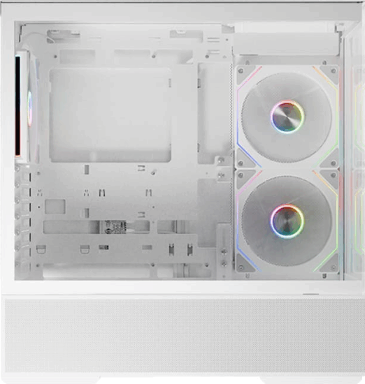 LC Power 812W Quartz Vision Midi Torony Számítógépház + 4db 120mm Ventilátor - Fehér