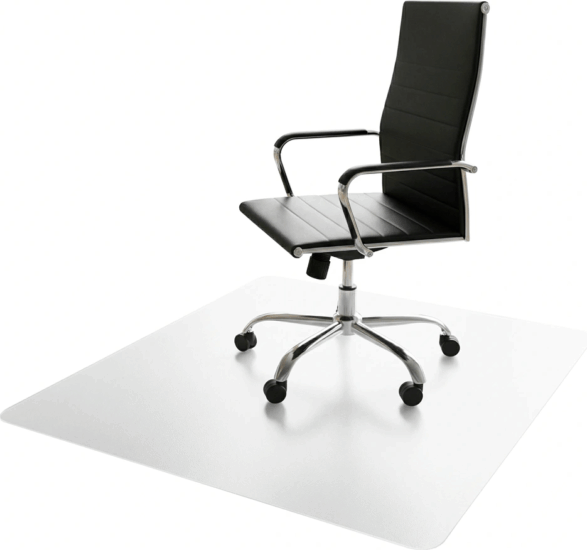 Iris 90x130cm kerekített sarkú padlóvédő székalátét - Átlátszó