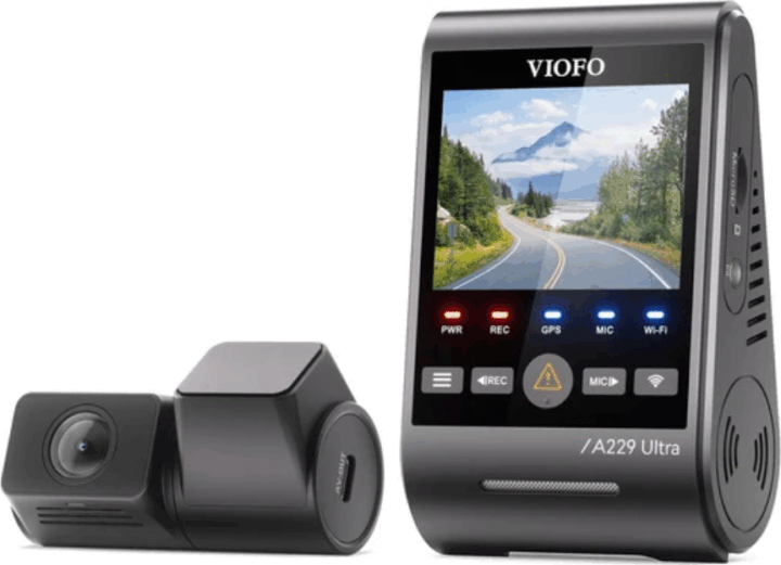 Viofo A229 ULTRA 2CH-G 4K WiFi Autós Menetrögzítő Kamera szett - Sötét Szürke