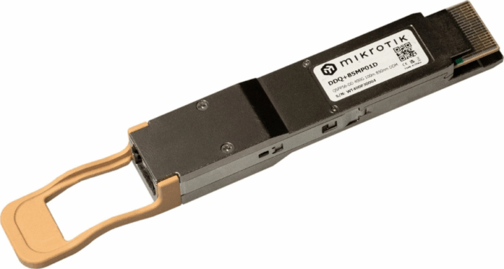 Mikrotik DDQ+85MP01D QSFP-DD csatlakozós optikai adó-vevő modul 400G 850nm 100m DDM