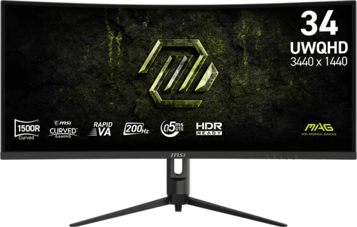MSI 34" 342CQRF E20 21:9 UWQHD Rapid VA Ívelt Gaming Monitor - Fekete