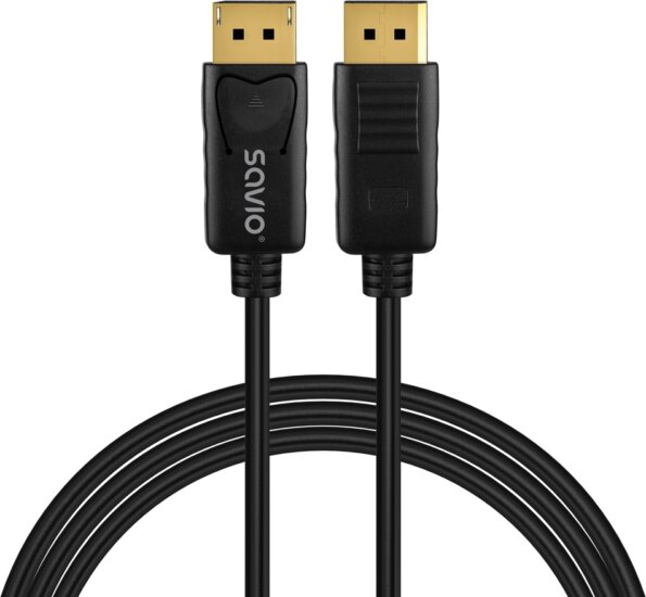 Savio CL-204 DisplayPort 1.4 apa - DisplayPort 1.4 apa Kábel 1m - Fekete