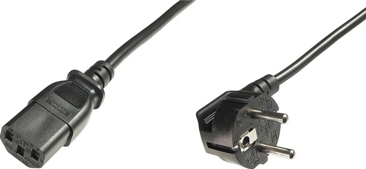 Digitus AK-440100-018-S 250V Hálózati tápkábel CEE 7/7 - C13 1.8m - Fekete