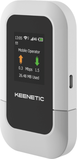 Keenetic KN-5110 Hordozható 4G+ LTE WiFi6 3000mAh Router - Szürke