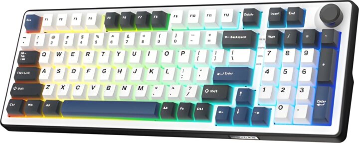 The G-Lab Keyz Elite 400 HE Vezetékes Gamer RGB Billentyűzet US - Fekete/Fehér