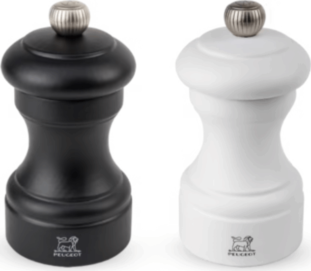 Peugeot Bistro Duo Manuális Só- és Borsörlő szett 10 cm - Feket / fehér
