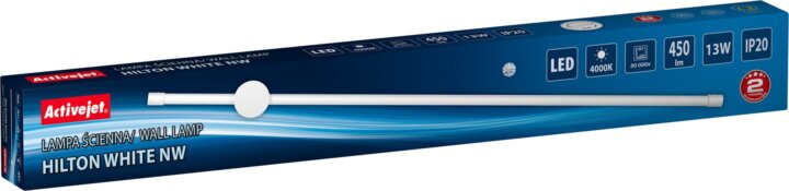 Activejet AJE-HILTON NW beltéri LED Fali lámpa - Fehér