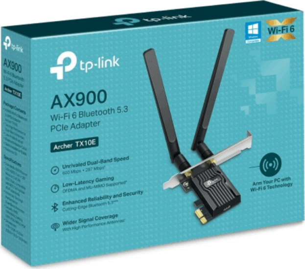 TP-LINK Archer TX10E AX900 Wireless PCIe Hálózati kártya