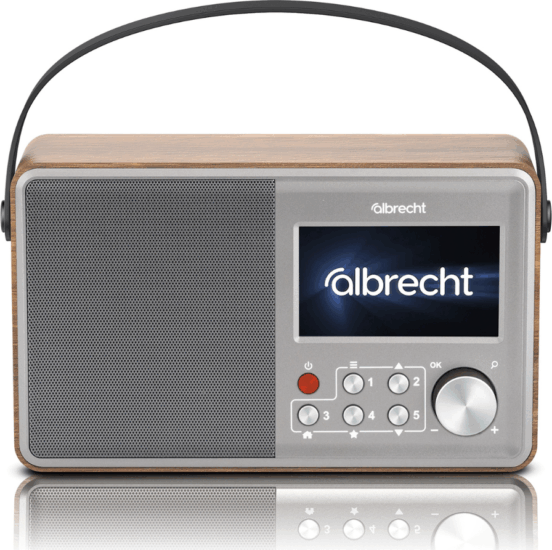 Albrecht DR 862 DAB+ FM Hordozható Asztali Rádió - Szürke / Fa