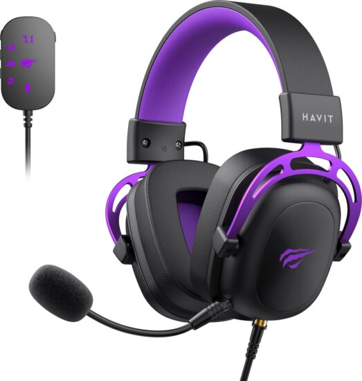 Havit H2002C+U Vezetékes Gaming Fejhallgató Headset - Fekete/Lila