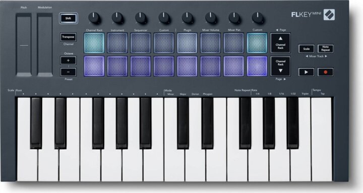 Novation FLKEY Mini USB RGB MIDI billentyűzet - Fekete