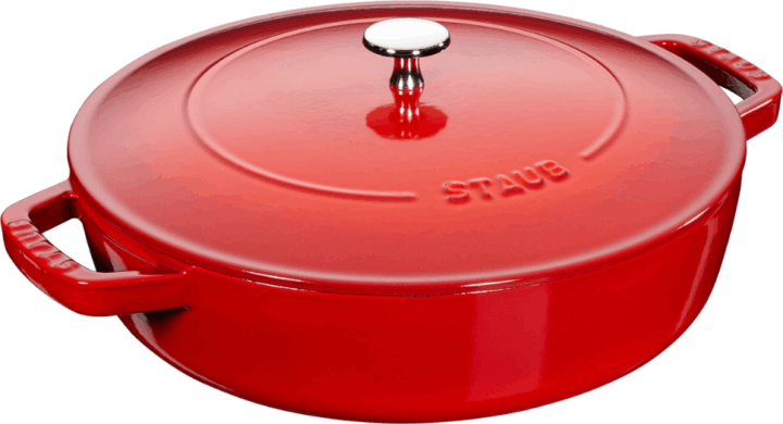 Staub Chistera Cocotte Öntöttvas Kerek Edény fedéllel Ø 28 cm - Cseresznye piros