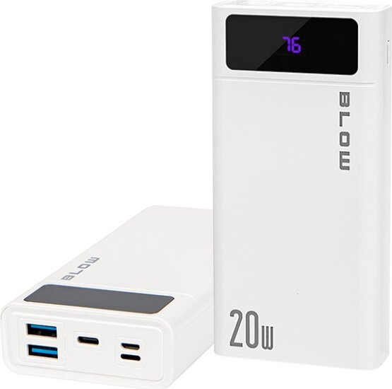 BLOW PB20E Powerbank USB-A + Type-C / 20000mAh 22,5W - Fehér