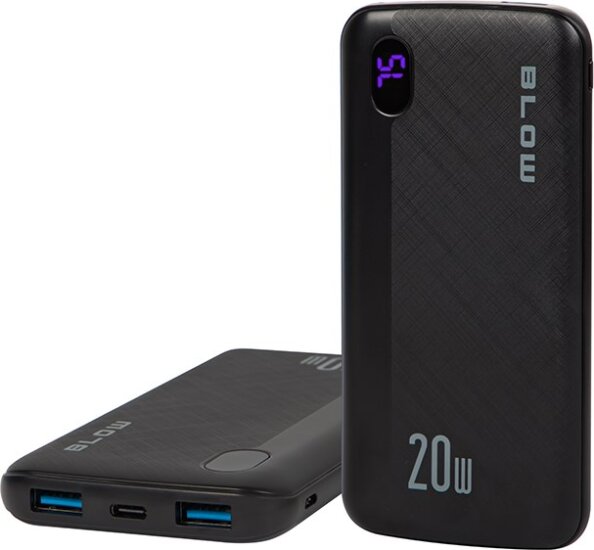 BLOW PB10B Powerbank USB-A + Type-C / 10000mAh 20W - Fekete BLOW PB10B Powerbank USB-A + Type-C / 10000mAh 20W - Fekete