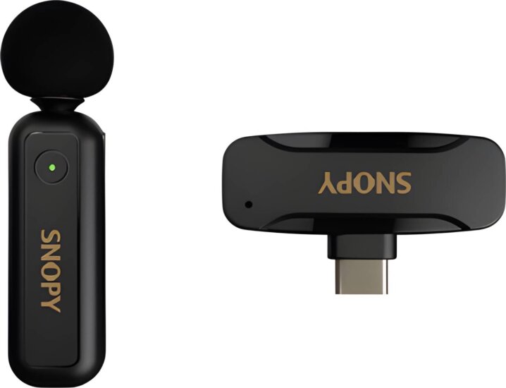 Snopy SN-MW80 Wireless USB-C Csiptetős Mikrofon - Fekete