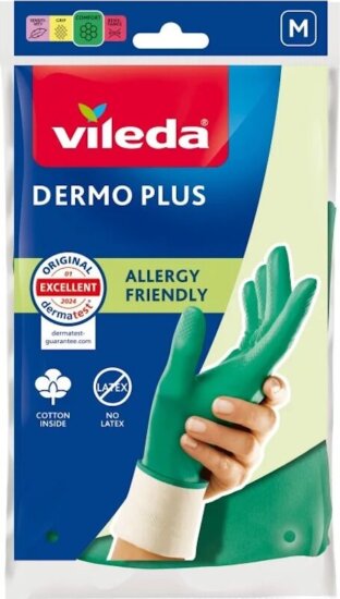 Vileda Dermo Plus Nitril Háztartási Gumikesztyű M - Zöld