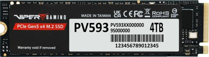Patriot 4TB Viper PV593 Gen5 NVMe PCIe M.2 SSD