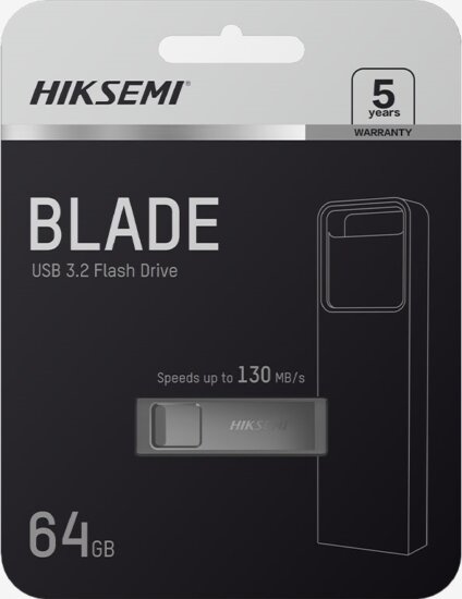 Hiksemi E301 Blade USB-A 3.2 64GB Pendrive - Szürke