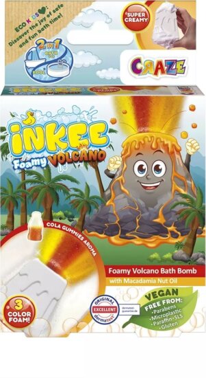 Craze Inkee Vulkán alakú Kóla illatú vegán fürdőbomba
