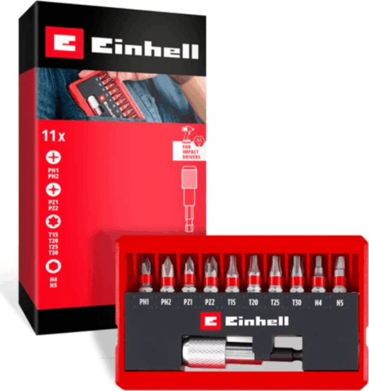 Einhell 118633 PH + PZ + TORX Bit zsebkészlet 10 darabos