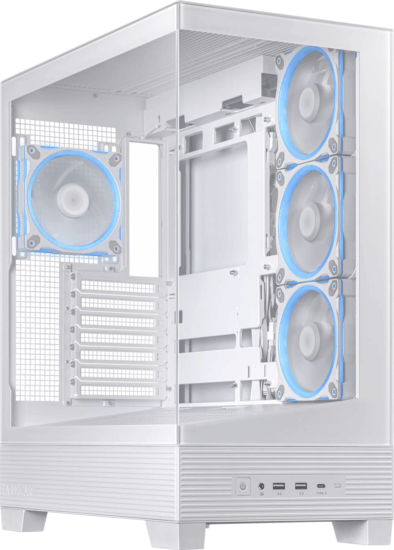 ASUS Ház A31 750W Plus Midi Torony Számítógépház + 4db 120mm ventilátor - Fehér