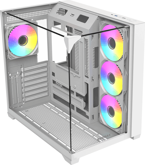 RAIDMAX i620 WHITE ATX Midi Torony számítógépház + 1db 120mm ventilátor - Fehér
