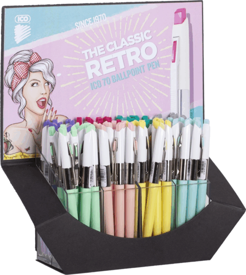 ICO 70 C DP80 Retró Golyóstoll (Kék tinta / 0.8mm) - Több színű