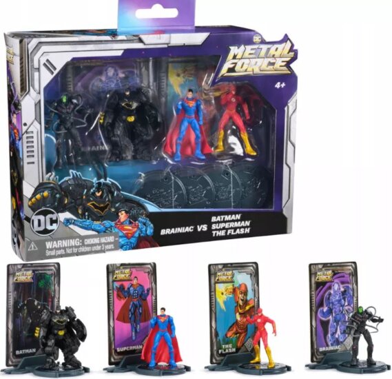 DC Comics Metal Force 4 db-os gyűjthető figura készlet érmékkel