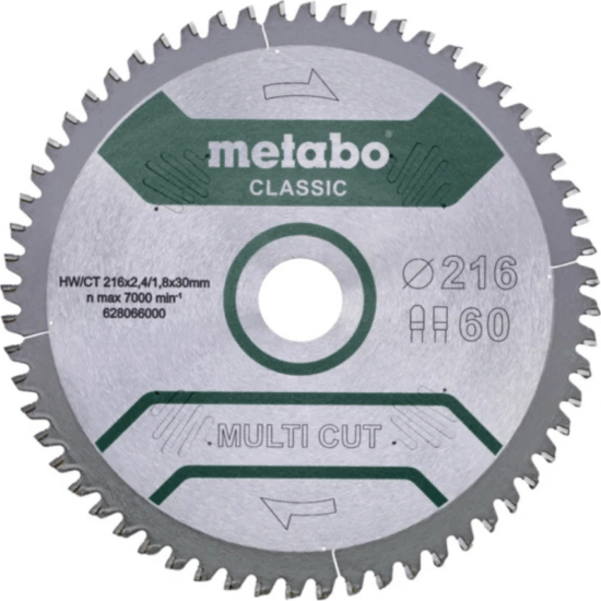 Metabo MultiCutClassic Ø216 x 30mm, 1,8mm 60 fog