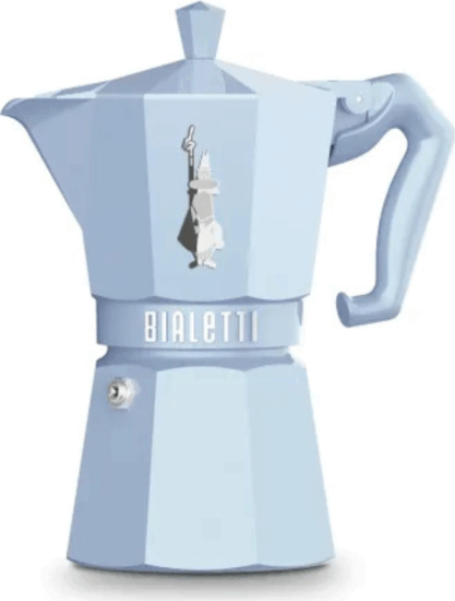 Bialetti Moka Exclusive 6 személyes Kotyogós kávéfőző - Világoskék Bialetti Moka Exclusive 6 személyes Kotyogós kávéfőző - Világoskék