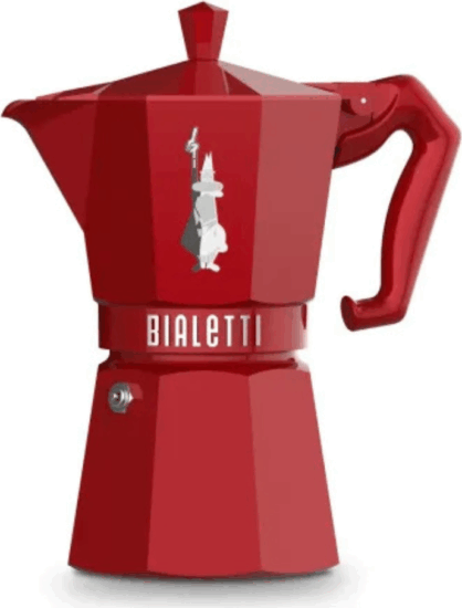 Bialetti Moka Exclusive 6 személyes Kotyogós kávéfőző - Piros Bialetti Moka Exclusive 6 személyes Kotyogós kávéfőző - Piros