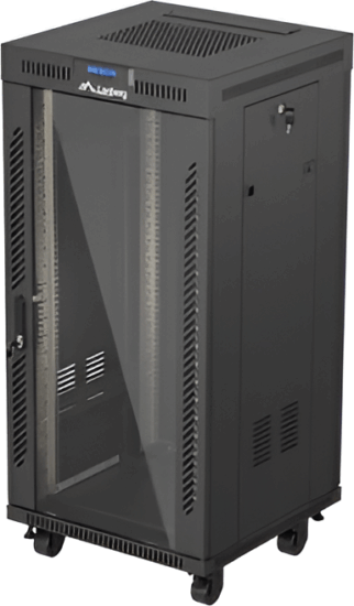 Lanberg 19" Szabadon álló rack szekrény 24U 600x600mm - Fekete
