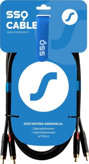 SSQ RCARCA2 SS-1432 2x RCA apa - 2x RCA apa kábel 2m - Fekete SSQ RCARCA2 SS-1432 2x RCA apa - 2x RCA apa kábel 2m - Fekete