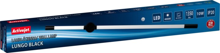 Activejet Lungo Black LED Fali lámpa - Fekete