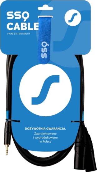 SSQ MIXLR3 Jack 3,5 mm Sztereó apa - 2x 3-tűs XLR apa kábel 3m - Fekete SSQ MIXLR3 Jack 3,5 mm Sztereó apa - 2x 3-tűs XLR apa kábel 3m - Fekete