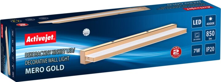 Activejet AJE-MERO GOLD beltéri LED Fali lámpa - Arany