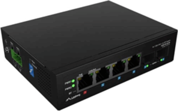 Lanberg ILGE-4P-2S-90 4-port Gigabit PoE+/++ Ipari Switch