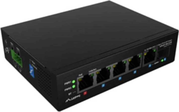 Lanberg ILFE-4P-1GE-1S-90 5-port Gigabit PoE+/++ Ipari Switch