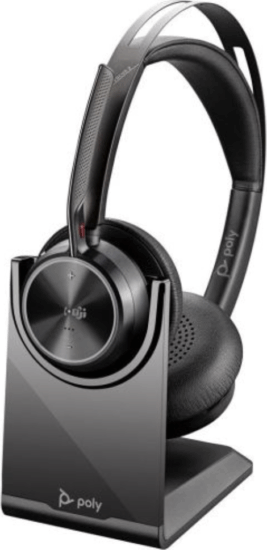 HP Poly Voyager Focus 2-M Bluetooth Fejhallgató Headset Töltőállvánnyal - Fekete