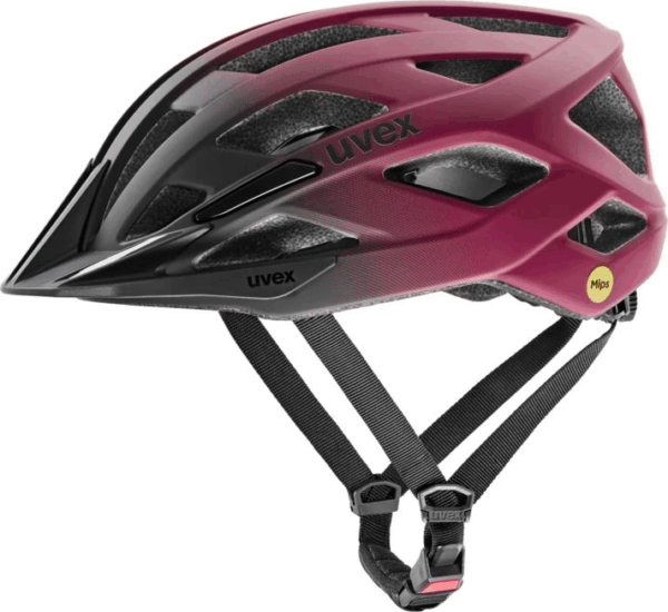 Uvex I-vo 2 MIPS Kerékpáros sisak - Fekete/Bordó (56-60 cm)